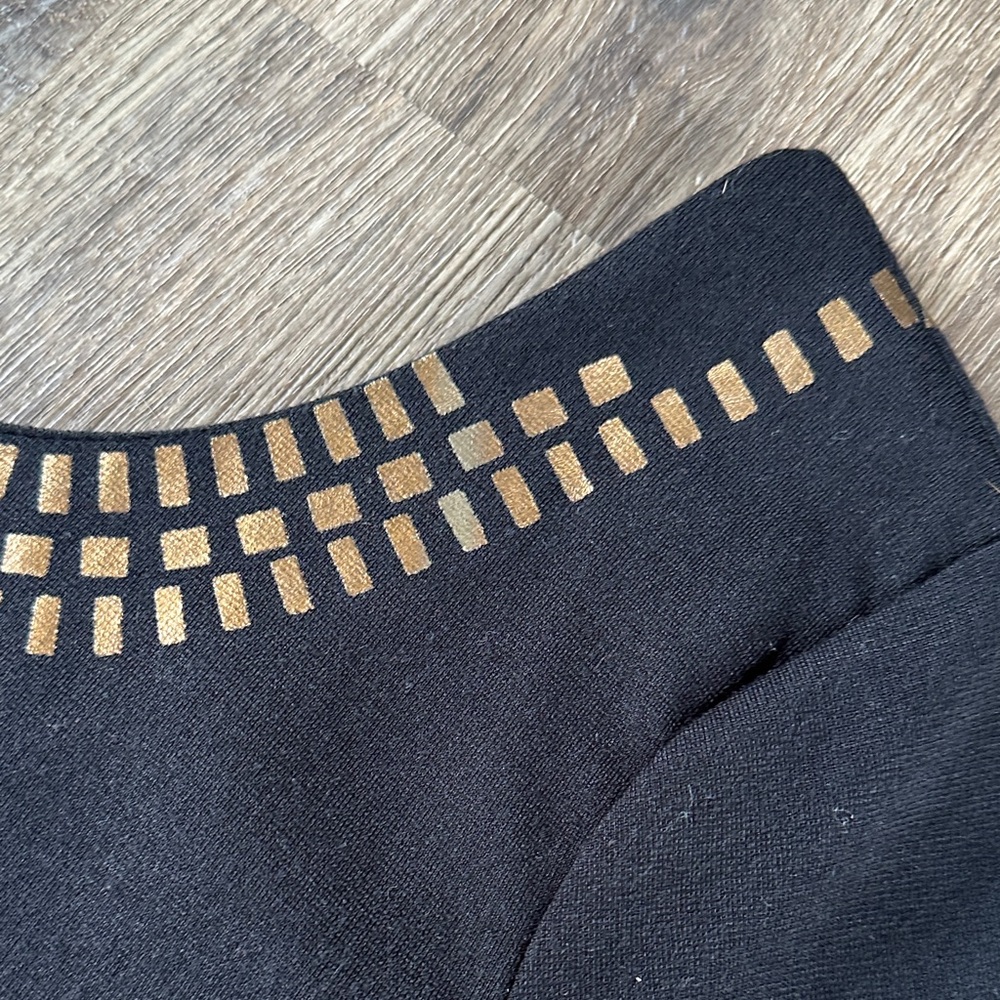 Fitted Black and Gold Women's Dress - Picture 2 of 9